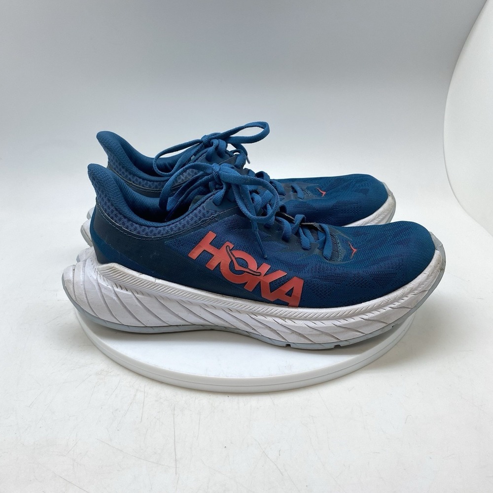 Hoka One One Sneakers Womens 7.5 Carbon X 2 1113527 MBHCR Blue Running Gym Shoes